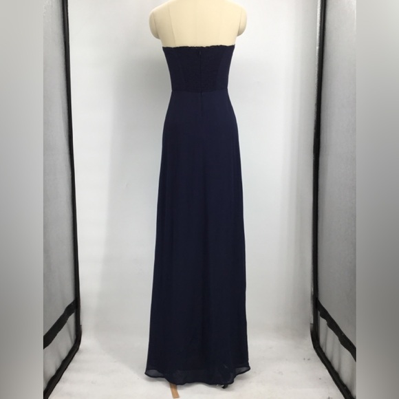 Reformation Navy Strapless Dress - Picture 3 of 5